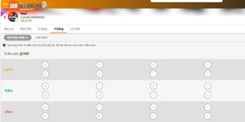 Đề 4 càng có tỷ lệ ăn cực cao